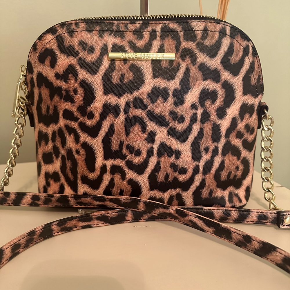 Steve Madden Cheetah Print Dome Crossbody Satchel - image 1